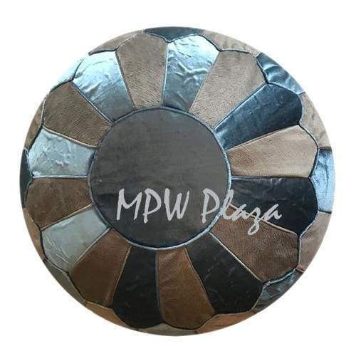 Velvet Moroccan Pouf Ottoman Blue Grey 14x20 - MPW Plaza