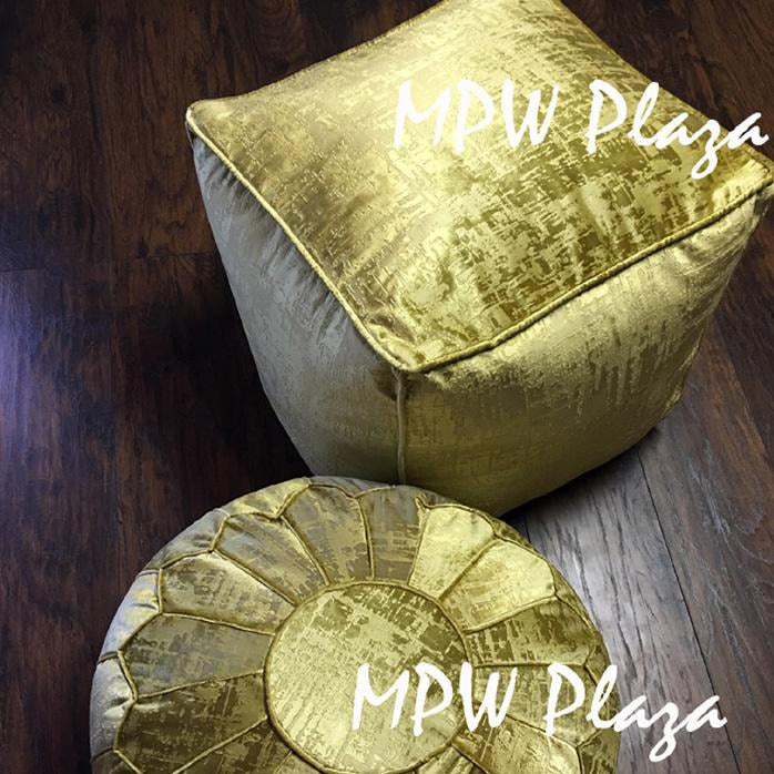 MPW Plaza® Velvet Square Pouf Green tone 18" x 18" Topshelf Velvet, ottoman (Cover) freeshipping - MPW Plaza®