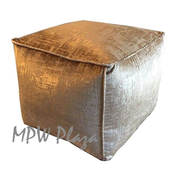 Velvet Square Pouf Ottoman Gold 15x18 - MPW Plaza