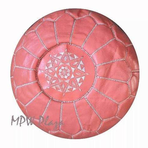 Coral, Moroccan Pouf Ottoman, 14x20 - MPW Plaza
