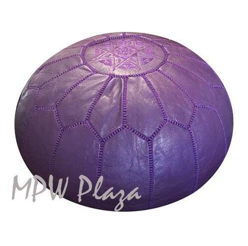 Dark Purple, Moroccan Pouf Ottoman, 14x20 - MPW Plaza