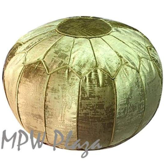 Velvet Moroccan Pouf Ottoman Royal Green 14x20 - MPW Plaza