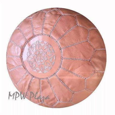 Salmon, Moroccan Pouf Ottoman, 14x20 - MPW Plaza