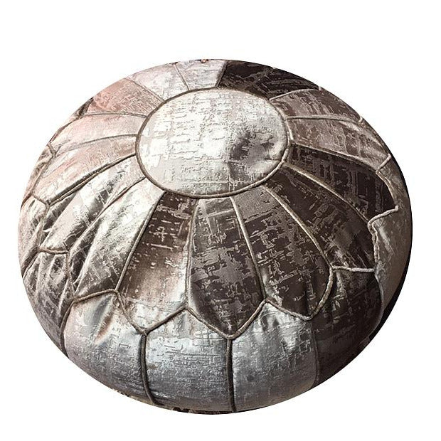MPW Plaza® Velvet Moroccan Pouf Taupe tone 14x20 Topshelf Moroccan Velvet, ottoman (Cover) freeshipping - MPW Plaza®