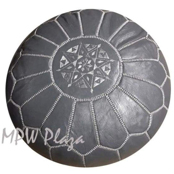 Dark Grey, Moroccan Pouf Ottoman, 14x20 - MPW Plaza