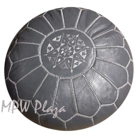 Dark Grey, Moroccan Pouf Ottoman, 14x20 - MPW Plaza