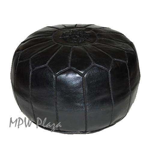 Black, Moroccan Pouf Ottoman,14x20 - MPW Plaza