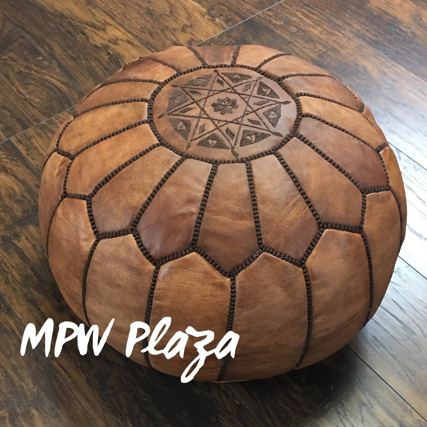 MPW Plaza® Moroccan Pouf, TwoTone Rustic dark silk 14"x20" Topshelf Moroccan Leather   ottoman (Cover) freeshipping - MPW Plaza®