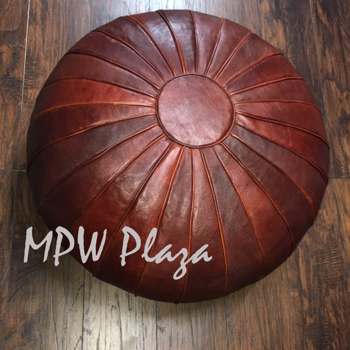 MPW Plaza® Deco Moroccan Pouf, Rustic Brown tone, 19" x 29" Topshelf Moroccan Leather, ottoman (Cover) freeshipping - MPW Plaza®