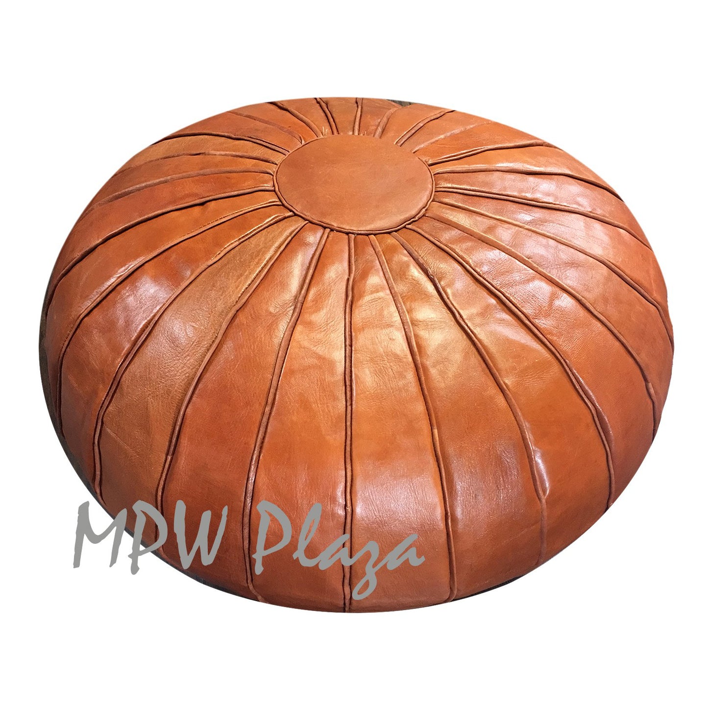 MPW Plaza® Deco Moroccan Pouf, Brown tone, 20" x 35" Topshelf Moroccan Leather, couture ottoman (Stuffed) freeshipping - MPW Plaza®