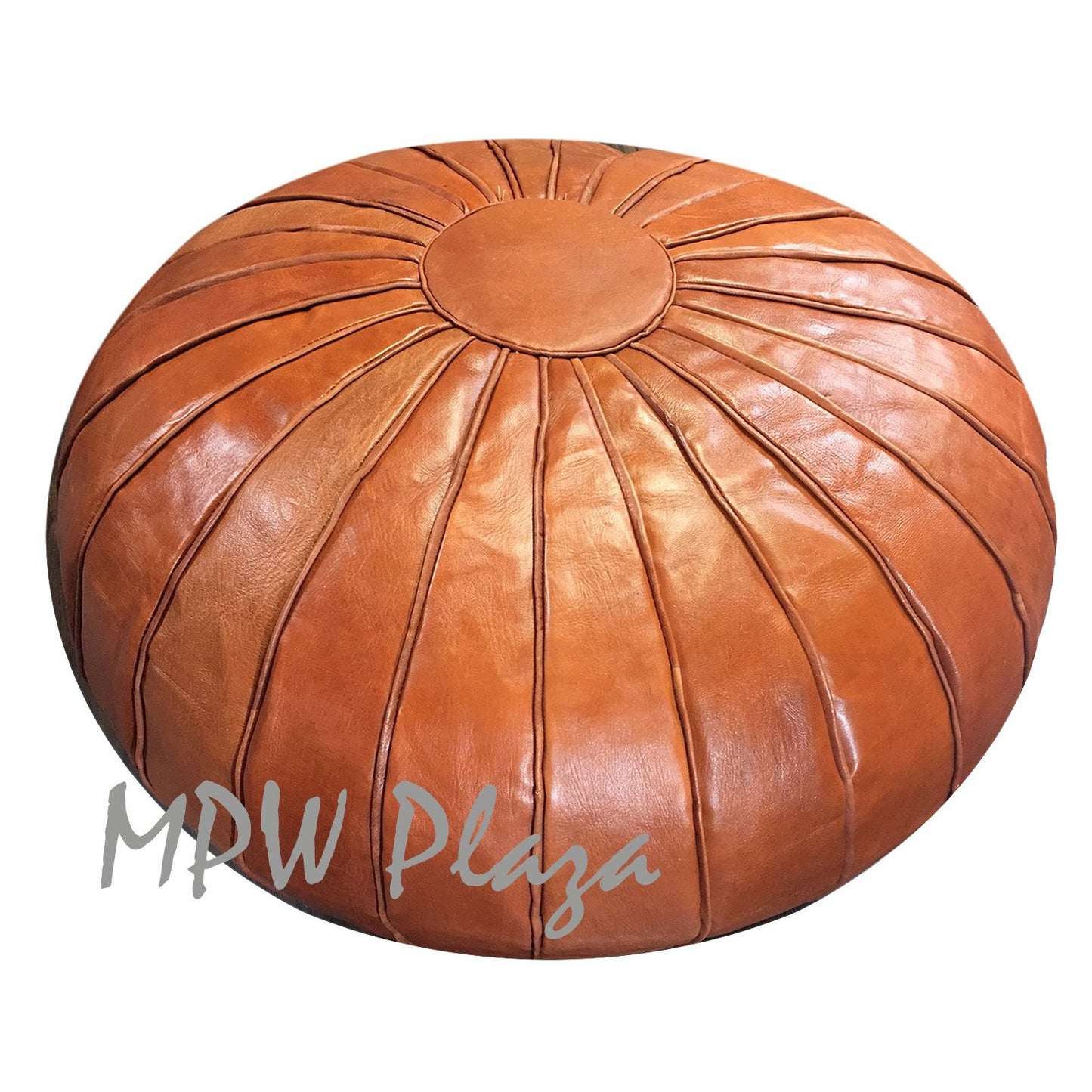 MPW Plaza® Deco Moroccan Pouf, Brown tone, 20" x 35" Topshelf Moroccan Leather, ottoman (Cover) freeshipping - MPW Plaza®
