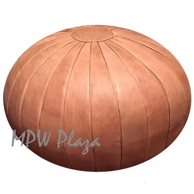 MPW Plaza® Deco Moroccan Pouf, Natural tone, 20" x 35" Topshelf Moroccan Leather, ottoman (Cover) freeshipping - MPW Plaza®