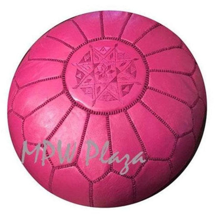 MPW Plaza® Moroccan Pouf, Fuchsia tone, 14" x 20" Topshelf Moroccan Leather, ottoman (Cover) freeshipping - MPW Plaza®