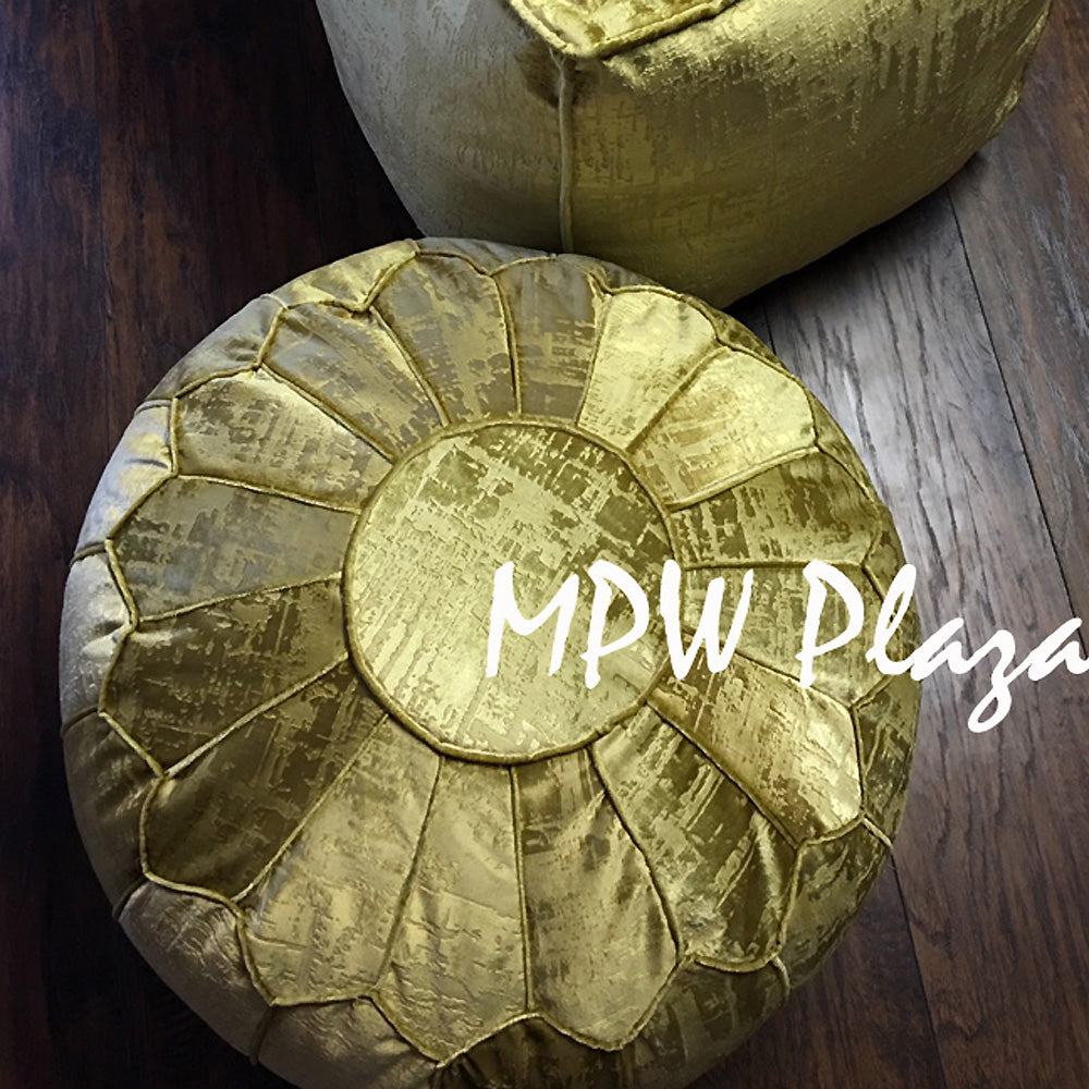 MPW Plaza® Velvet Moroccan Pouf Royal Green tone 14x20 Topshelf Moroccan Velvet, ottoman (Cover) freeshipping - MPW Plaza®