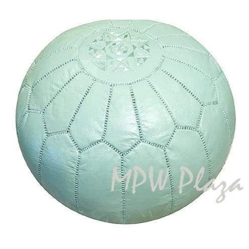 Mint Green, Moroccan Pouf Ottoman 14x20 - MPW Plaza