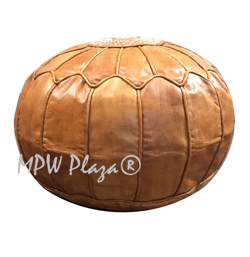 MPW Plaza® Retro Arch Moroccan Pouf Brown tone 14x20 Topshelf Moroccan Leather, ottoman Cover) freeshipping - MPW Plaza®