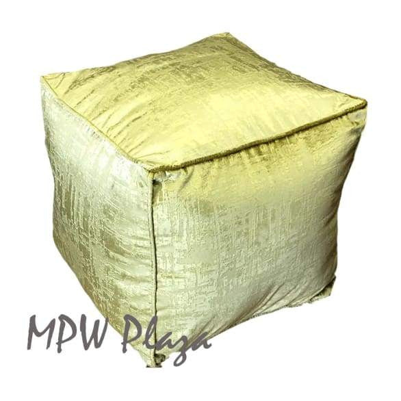 Velvet Square Pouf Ottoman Green 15x18 - MPW Plaza
