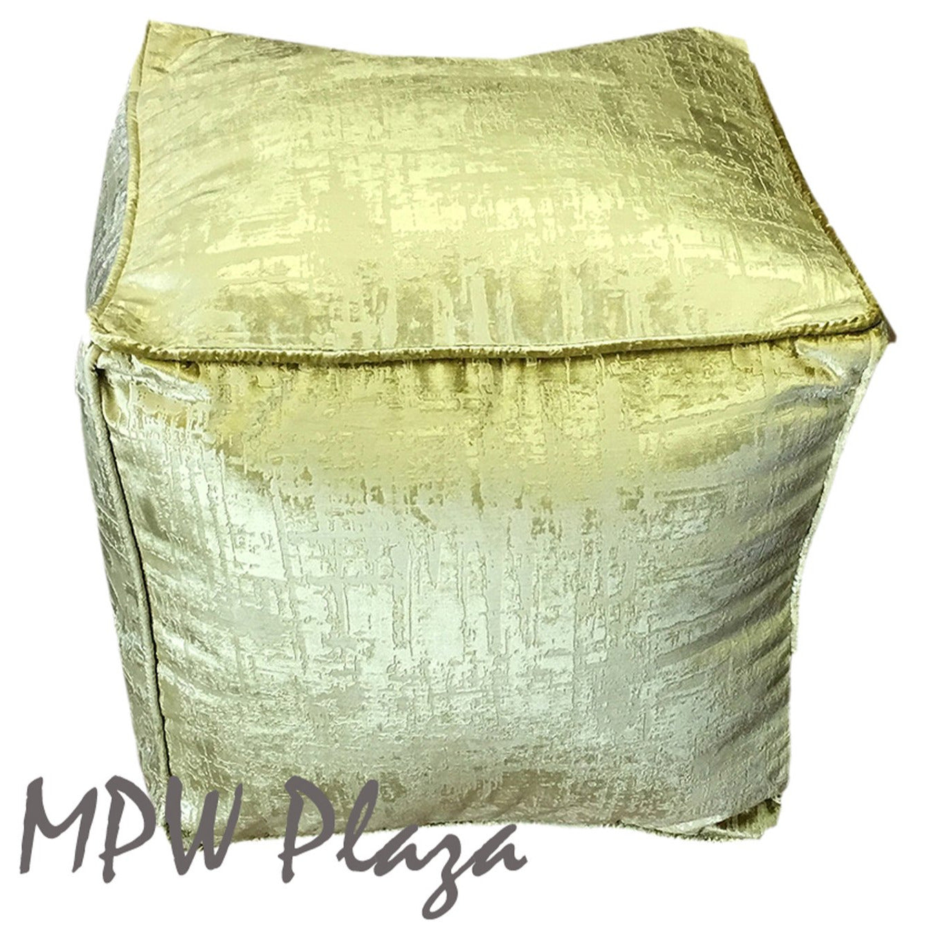 MPW Plaza® Velvet Square Pouf Green tone 18" x 18" Topshelf Velvet, ottoman (Cover) freeshipping - MPW Plaza®