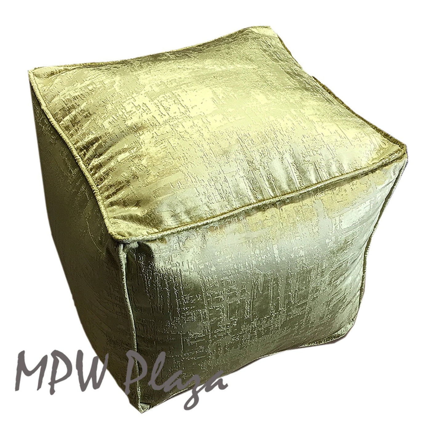MPW Plaza® Velvet Square Pouf Green tone 18" x 18" Topshelf Velvet, ottoman (Cover) freeshipping - MPW Plaza®