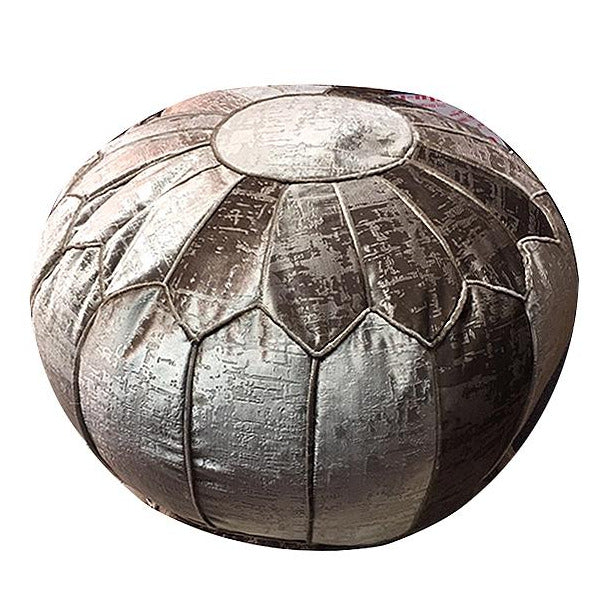 MPW Plaza® Velvet Moroccan Pouf Taupe tone 14x20 Topshelf Moroccan Velvet, ottoman (Cover) freeshipping - MPW Plaza®