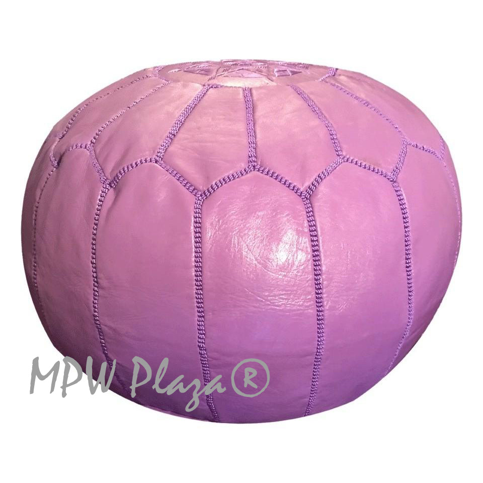 MPW Plaza® Moroccan Pouf, Violet tone, 14" x 20" Topshelf Moroccan Leather,  ottoman (Cover) freeshipping - MPW Plaza®