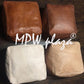 MPW Plaza® Pouf Square, Natural tone, 15" x 18" Topshelf Moroccan Leather,  couture ottoman (Stuffed) freeshipping - MPW Plaza®