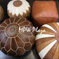 MPW Plaza® 'Deco' Moroccan Pouf, Tritone tone, 19" x 29" Topshelf Moroccan Leather,  couture ottoman (Stuffed) freeshipping - MPW Plaza®