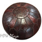 MPW Plaza® Moroccan Pouf, Dark Brown tone w dark silk, 14" x 20" Topshelf Moroccan Leather,  ottoman (Cover) freeshipping - MPW Plaza®