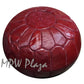 MPW Plaza® Moroccan Pouf, Red Garnet tone, 14" x 20" Topshelf Moroccan Leather,  couture ottoman (Stuffed) freeshipping - MPW Plaza®