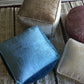 MPW Plaza® Velvet Square Pouf Blue Sapphire tone 15" x 18" Topshelf Velvet,  couture ottoman ottoman (Stuffed) freeshipping - MPW Plaza®