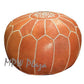 MPW Plaza® Moroccan Pouf, Light Tan tone, 14" x 20" Topshelf Moroccan Leather,  ottoman (Cover) freeshipping - MPW Plaza®