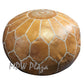 MPW Plaza® Arch Shell Moroccan Pouf, Light Tan tone, 19" x 29" Topshelf Moroccan Leather,  ottoman (Cover) freeshipping - MPW Plaza®