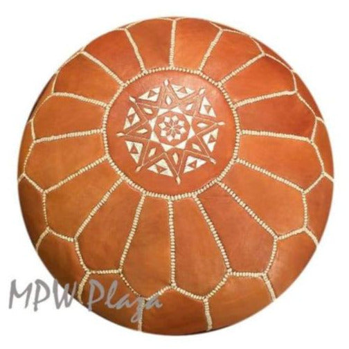 Light Tan, Moroccan Pouf Ottoman 14x20 - MPW Plaza