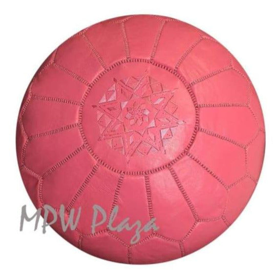 Pink, Moroccan Pouf Ottoman, 14x20 - MPW Plaza