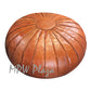 MPW Plaza® Deco Moroccan Pouf, Brown tone, 20" x 35" Topshelf Moroccan Leather,  couture ottoman (Stuffed) freeshipping - MPW Plaza®