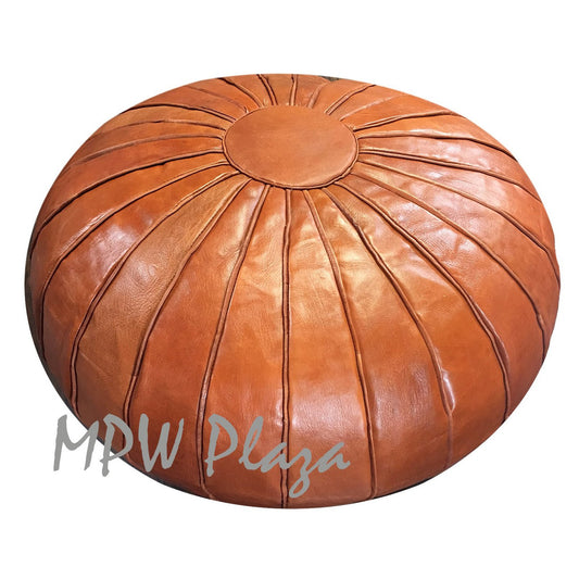 MPW Plaza® Deco Moroccan Pouf, Brown tone, 20" x 35" Topshelf Moroccan Leather,  couture ottoman (Cover) freeshipping - MPW Plaza®