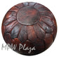 MPW Plaza® Retro Moroccan Pouf Mahogany tone 14 x 20 Topshelf Moroccan Leather,  couture ottoman (Cover) freeshipping - MPW Plaza®