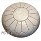 MPW Plaza® Moroccan Pouf, Light Grey Gray, 14" x 20" Topshelf Moroccan Leather   ottoman (Stuffed) freeshipping - MPW Plaza®