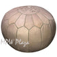 MPW Plaza® Moroccan Pouf, Natural tone, 14" x 20" Topshelf Moroccan Leather,  ottoman (Cover) freeshipping - MPW Plaza®