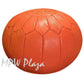 MPW Plaza® Moroccan Pouf, Orange tone, 14" x 20" Topshelf Moroccan Leather,  ottoman (Stuffed) freeshipping - MPW Plaza®