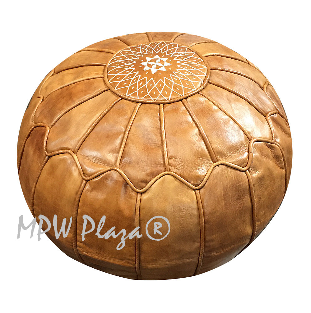 MPW Plaza® Retro Arch Moroccan Pouf Brown tone 14x20 Topshelf Moroccan Leather,  ottoman Cover) freeshipping - MPW Plaza®