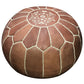 MPW Plaza® Moroccan Pouf, Natural Brown tone, 14" x 20" Topshelf Moroccan Leather,  couture ottoman (Cover) freeshipping - MPW Plaza®