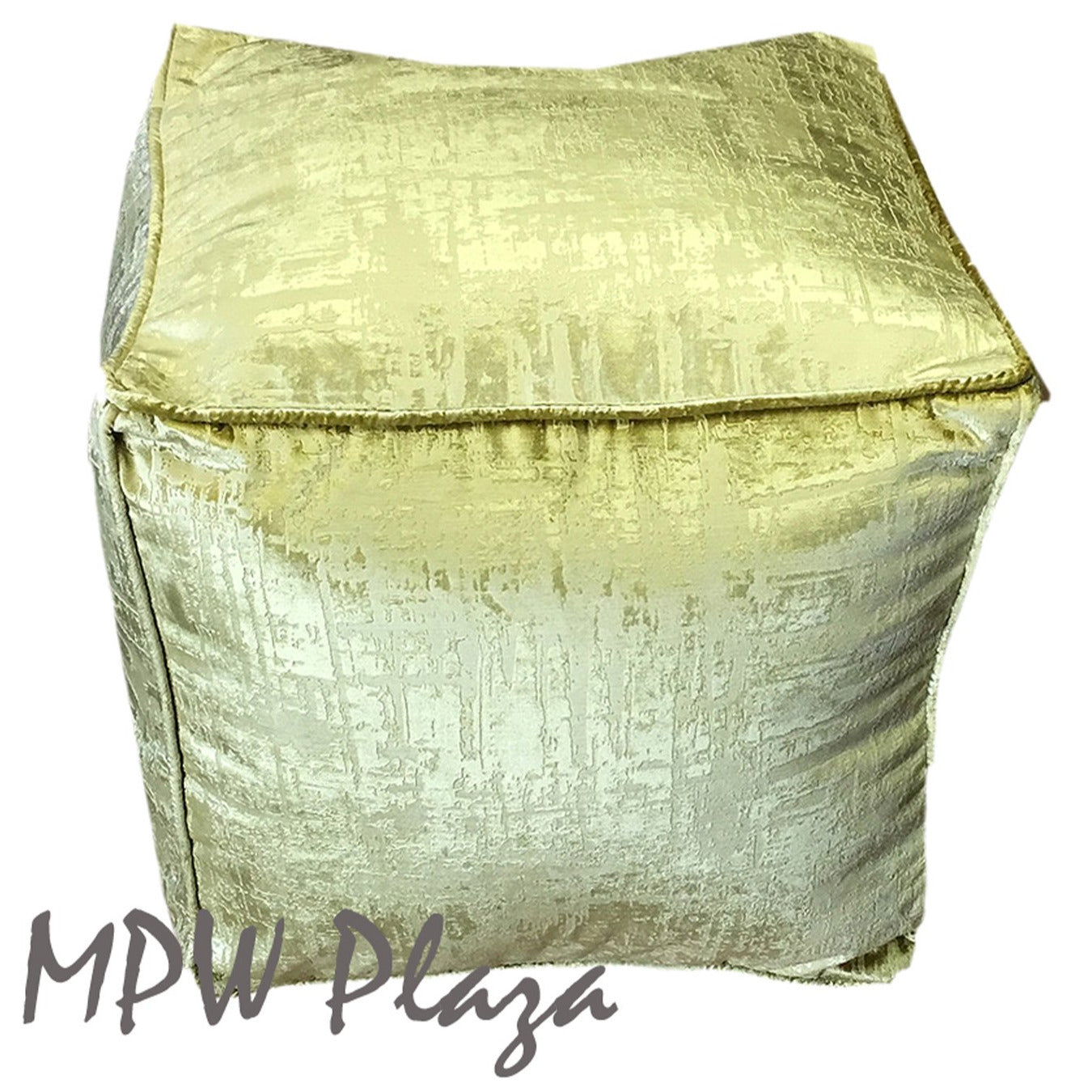MPW Plaza® Velvet Square Pouf Green tone 18" x 18" Topshelf Velvet,  ottoman (Cover) freeshipping - MPW Plaza®