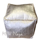 MPW Plaza® Velvet Square Pouf Vanilla tone 18" x 18" Topshelf Velvet,  ottoman (Stuffed) freeshipping - MPW Plaza®
