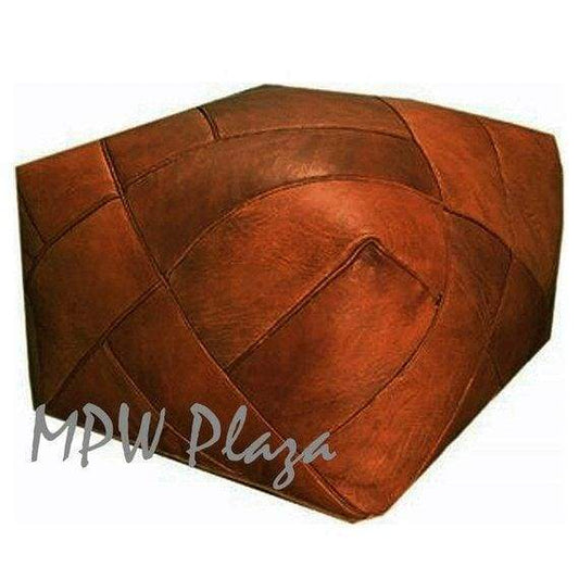 ZigZag, Rustic Brown, Square Pouf Ottoman 16x23 - MPW Plaza