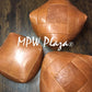 MPW Plaza® ZigZag Moroccan Pouf, Light Tan, Square 16"x26" Topshelf Moroccan Leather   couture ottoman (Cover) freeshipping - MPW Plaza®